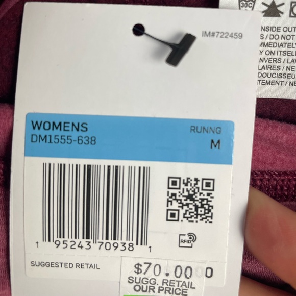 Women’s Nike One Running Tights Mid Rise Berry Size Medium New with tags - Picture 12 of 13